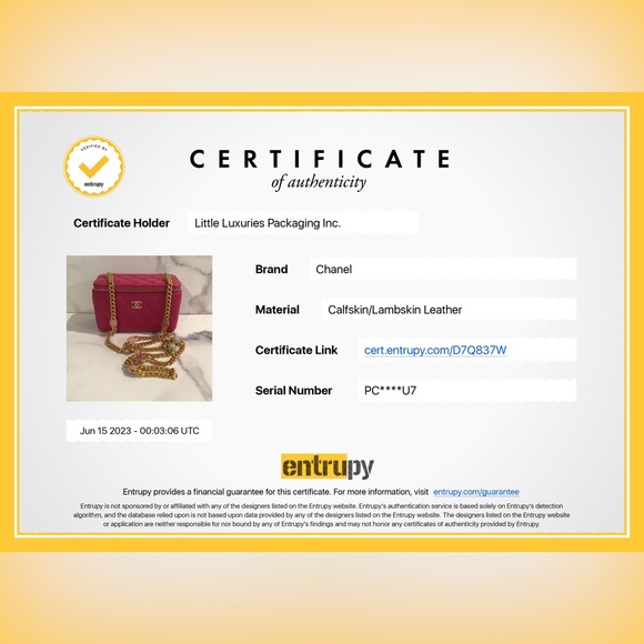 NWT Authentic Chanel Fuchsia Pink Leather Vanity Case Handbag with Jeweled Chain - Picture 16 of 16